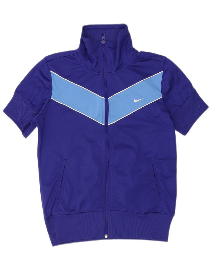 Nike ženska gornja jakna za trenirku UK 14 Medium Navy Blue Colourblock
