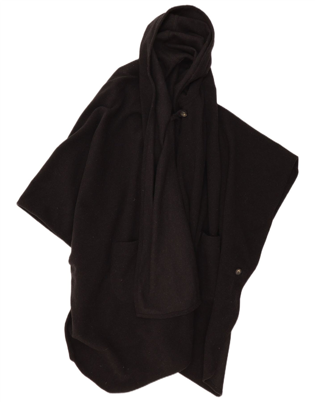 VINTAGE ženski pončo kaput s kapuljačom jedna veličina, crna