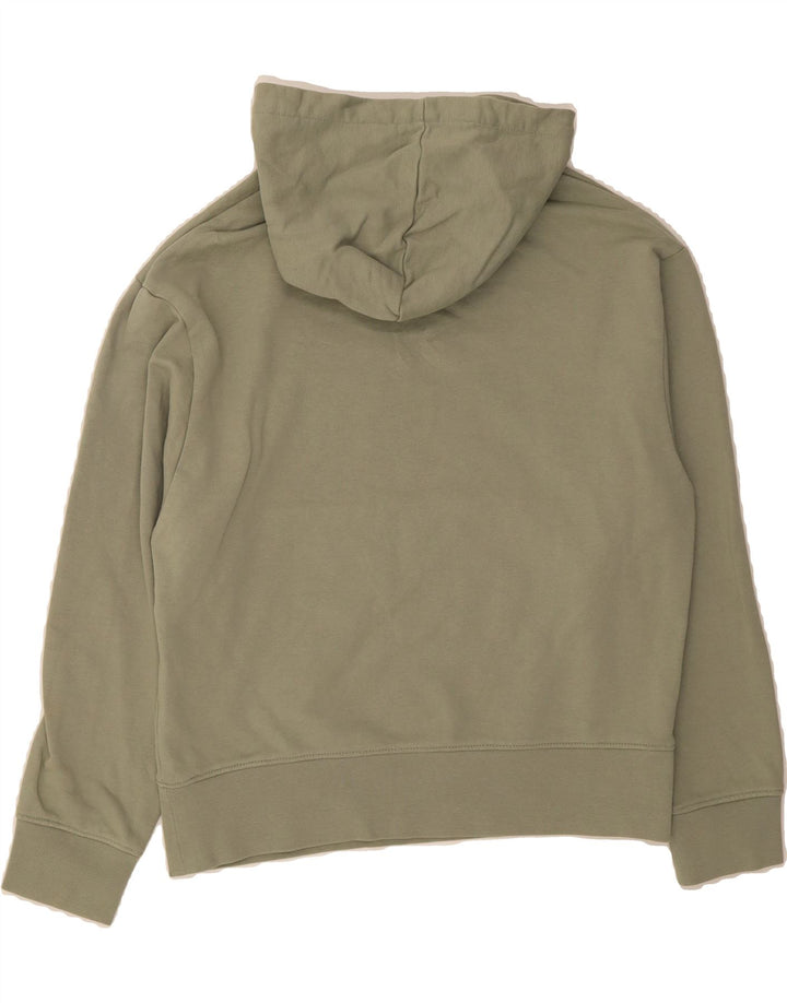 CALVIN KLEIN Womens Oversized Graphic Sweatshirt Jumper UK 10 Small Khaki Vintage Calvin Klein and Second-Hand Calvin Klein from Messina Hembry 