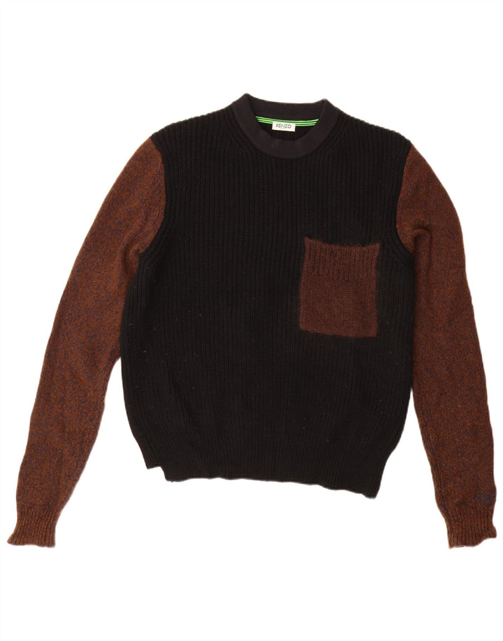 Kenzo muški džemper s okruglim izrezom srednje crne vune