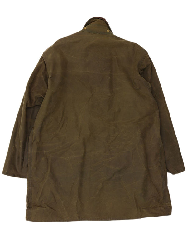 Barbour Mens Northumbria Waxed Cotton Jacket UK 44 Large Kaki Pamuk