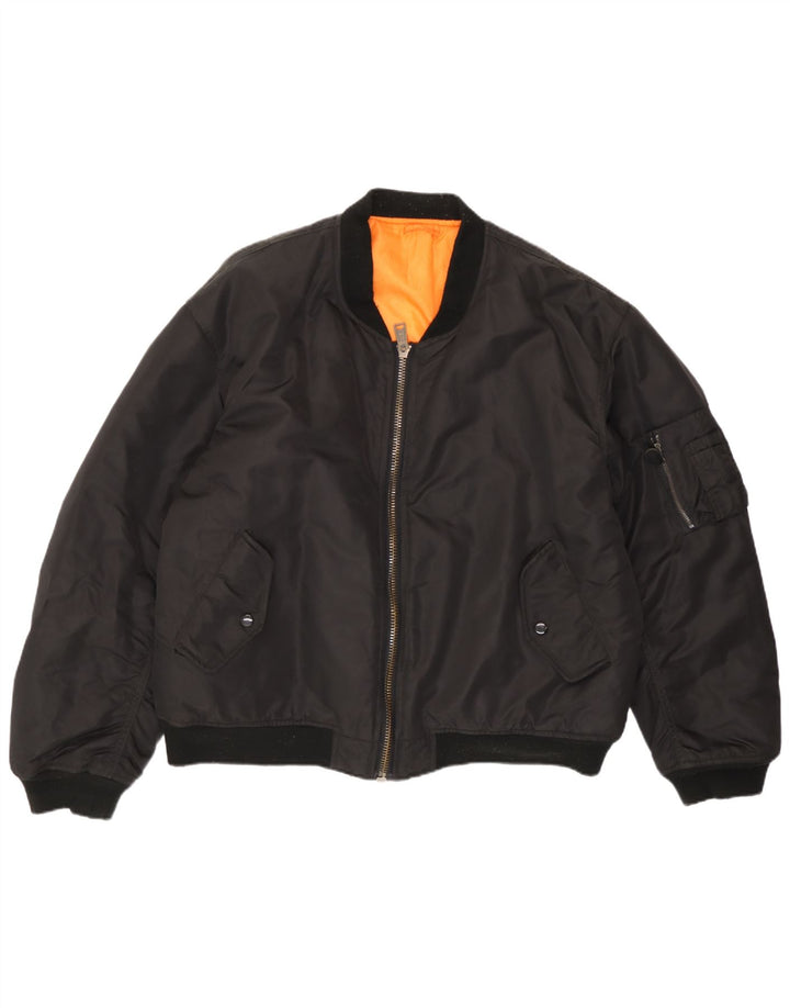 Vintage muška bomber jakna IT 52/54 XL crni najlon