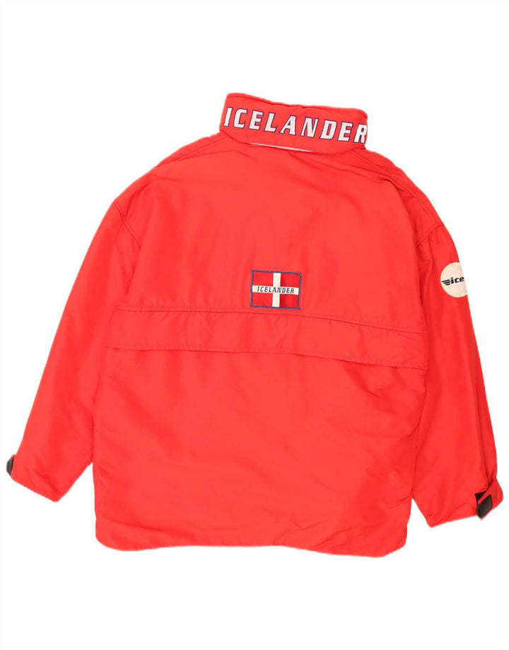 Vintage muška anorak jakna s kapuljačom UK 40 veliki crveni poliamid