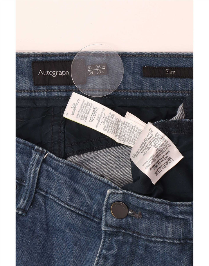 Marks & Spencer muške autograph uske traperice W36 L30 plavi pamuk