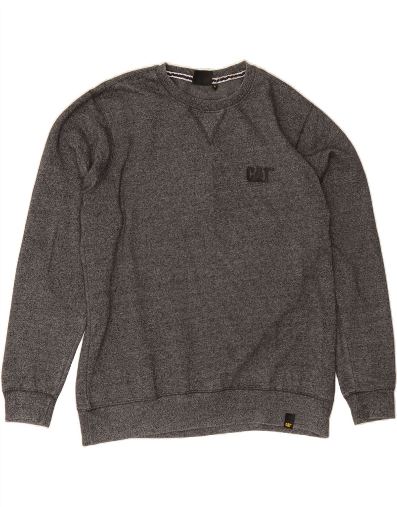 CATERPILLAR Mens Sweatshirt Jumper Medium Grey Flecked Polyester Vintage Caterpillar and Second-Hand Caterpillar from Messina Hembry 