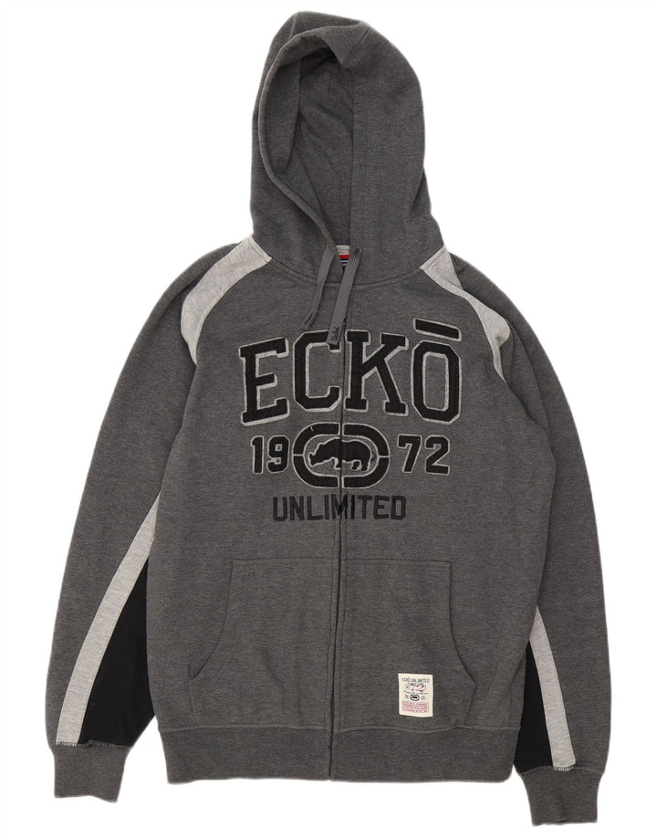 Ecko Unltd muška pulover s kapuljačom s patentnim zatvaračem srednje sivi poliester