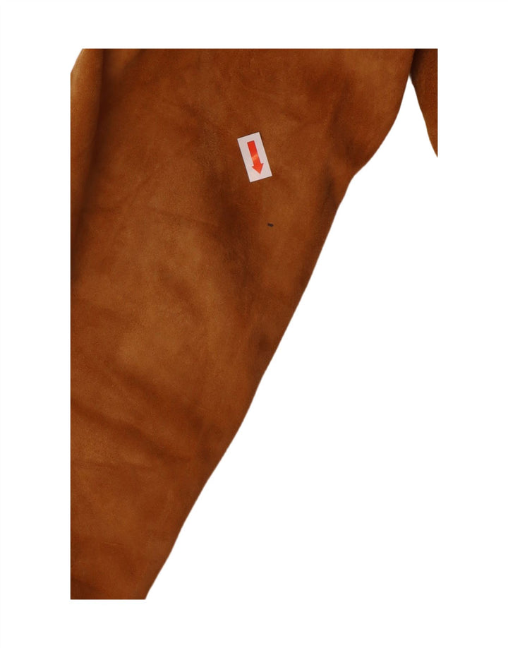 Vintage ženska jakna od brušene kože s 2 gumba UK 8 Mala bež