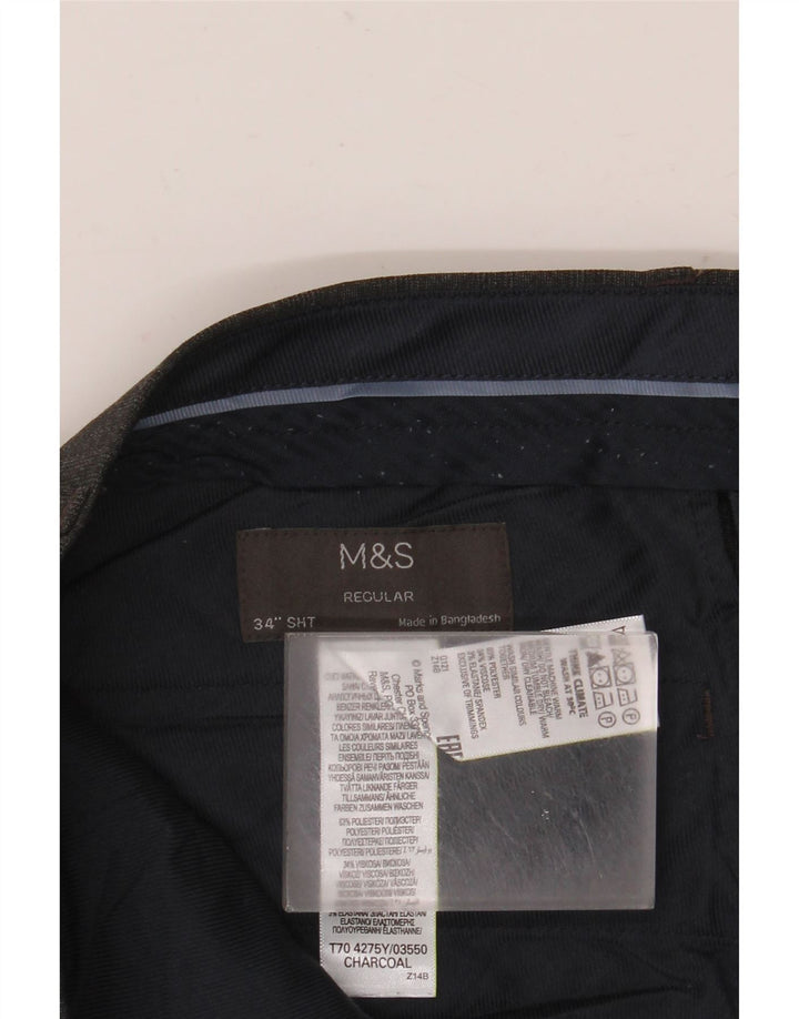 Marks & Spencer muške chino hlače standardnog kroja W34 L29 sivi poliester