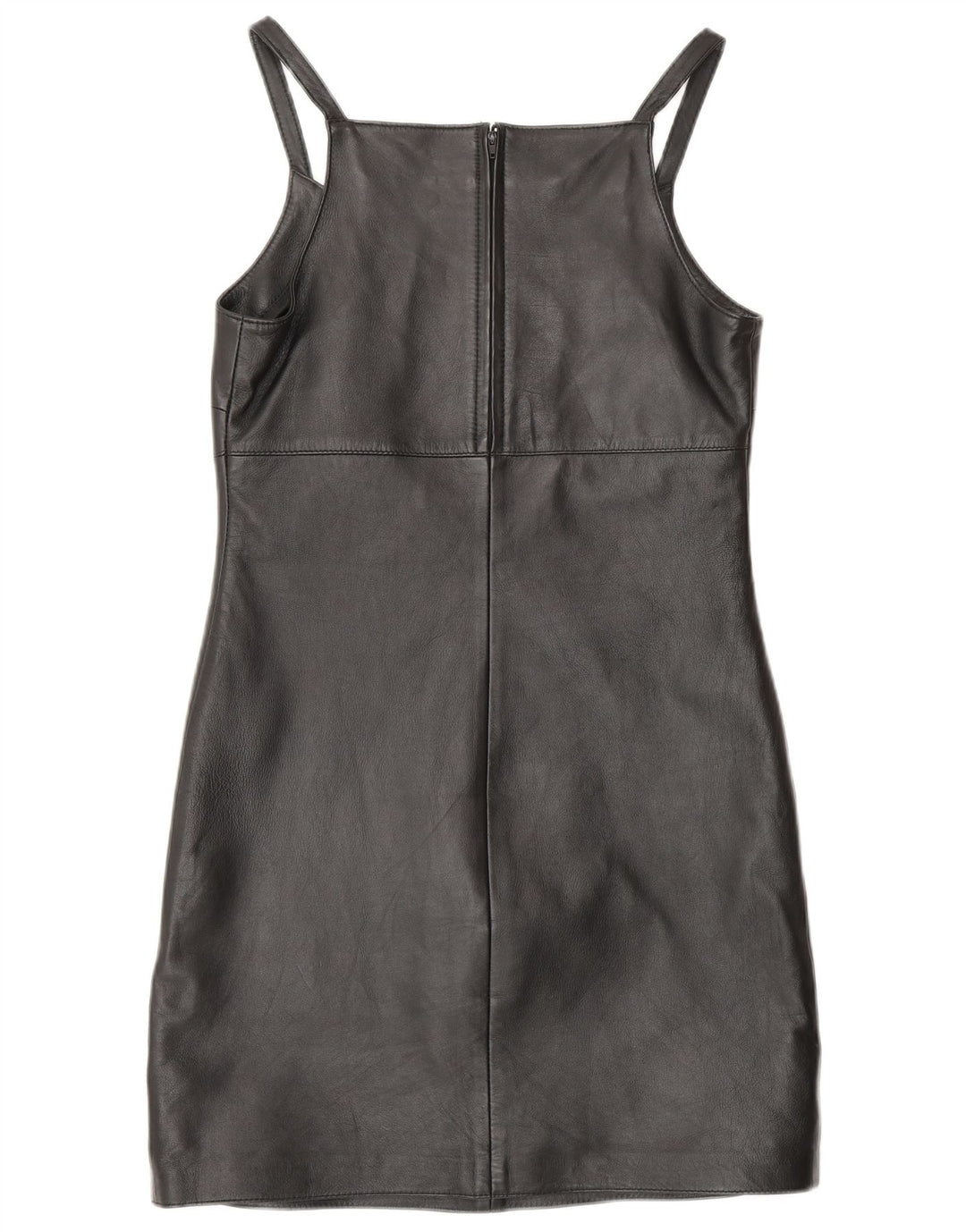 MADDOX ženska kožna plašt haljina bez rukava UK 10 Mala crna kožna