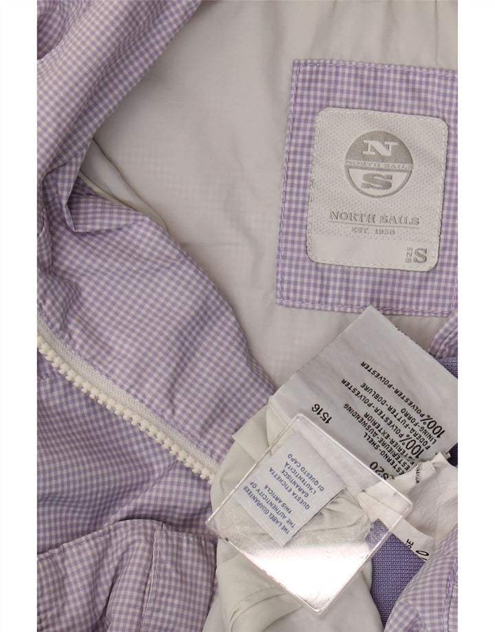 NORTH SAILS Womens Bomber Jacket UK 10 Small Purple Gingham Polyester