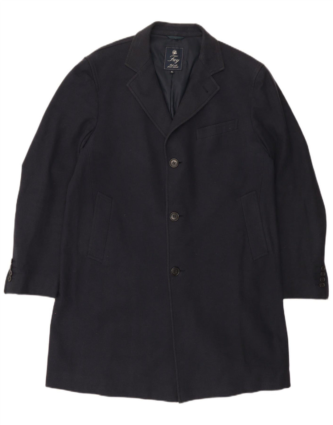 FAY ženski kaput UK 18 XL tamnoplavi riblja kost pamuk