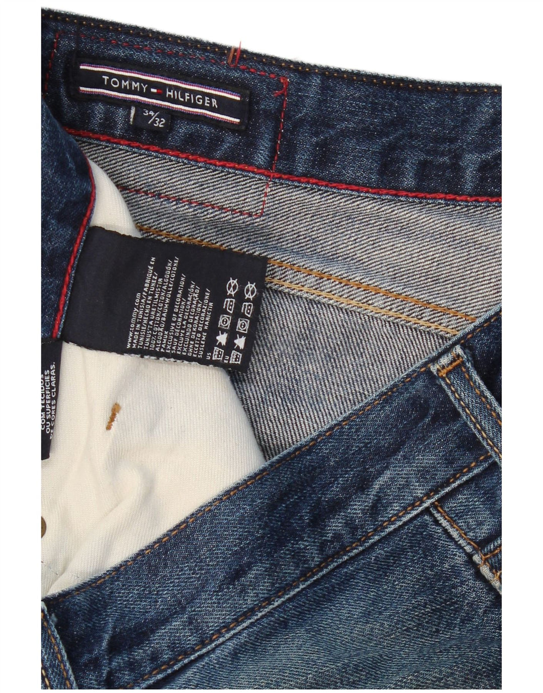 TOMMY HILFIGER Muške ravne traperice W34 L32 Plavi pamuk