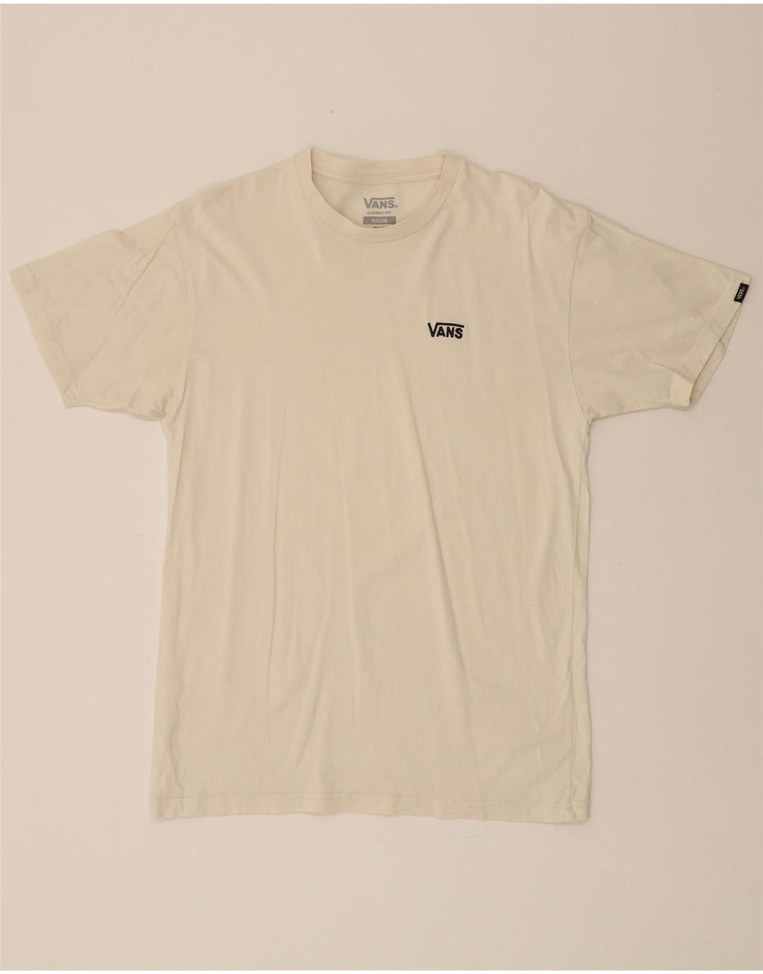 VANS Mens Classic Fit T-Shirt Top Medium Off White Cotton Vintage Vans and Second-Hand Vans from Messina Hembry 