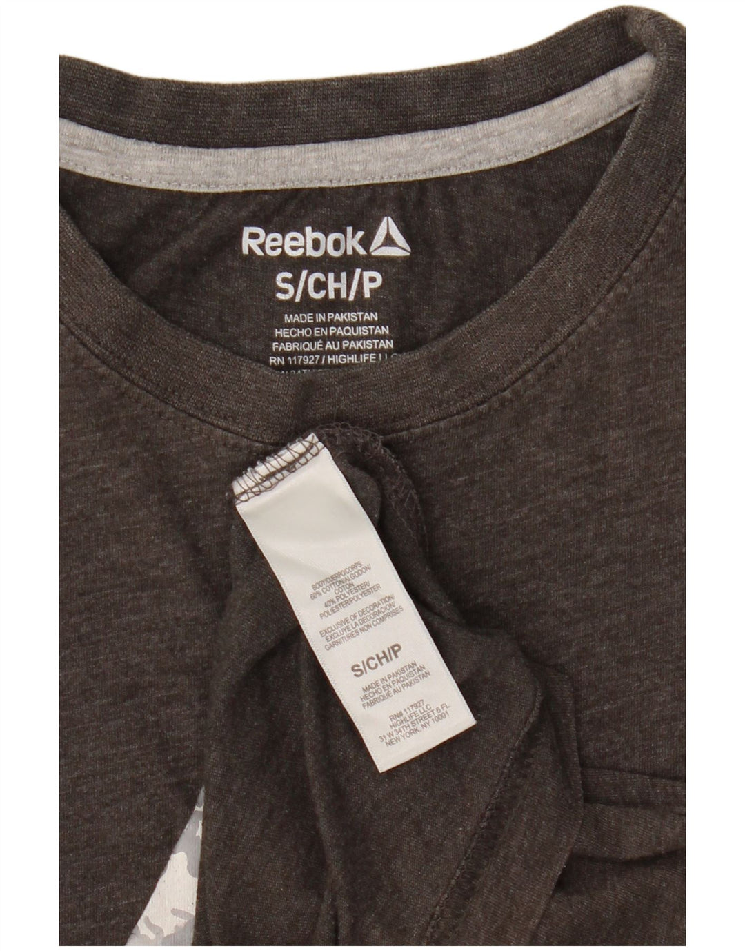 Reebok muška majica s grafičkim motivima, mali sivi pamuk