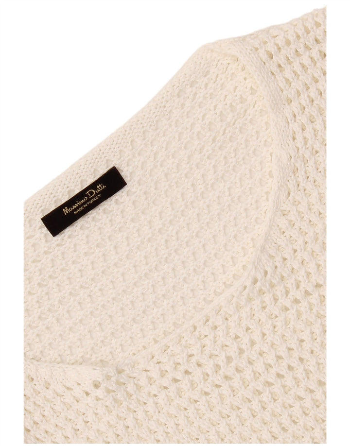 Massimo Dutti ženska vrhunska krojena heklana bluza UK 12 Srednje bijela