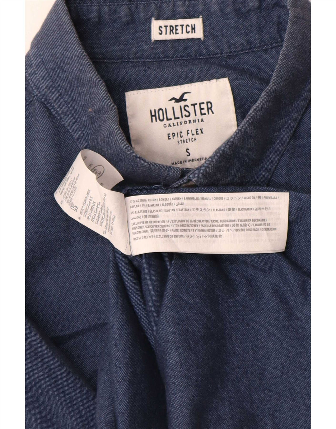 Hollister muška košulja mala tamnoplava pamučna