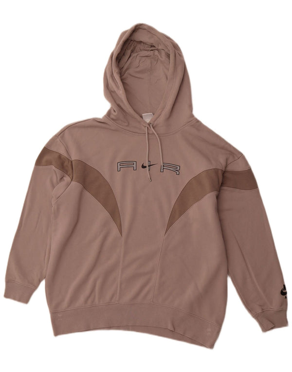 NIKE Muška majica s kapuljačom slobodnog kroja, mali smeđi pamuk u blokovima boja