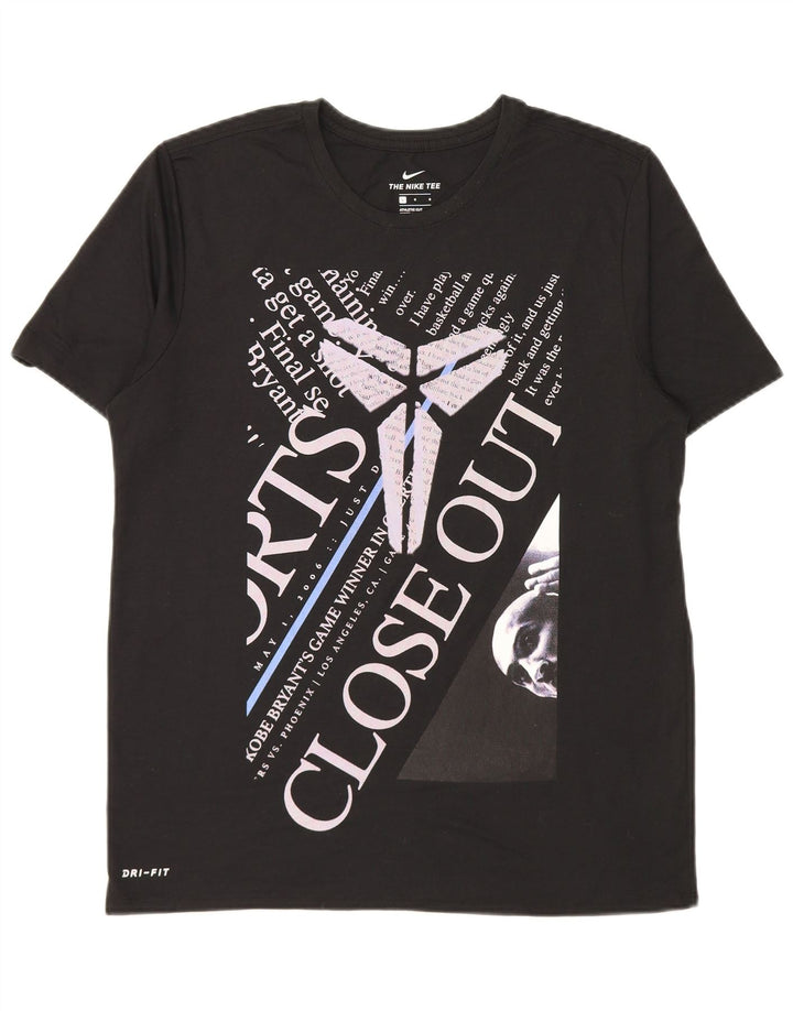 Nike Dri Fit Graphic T-Shirt Top Veliki crni poliester