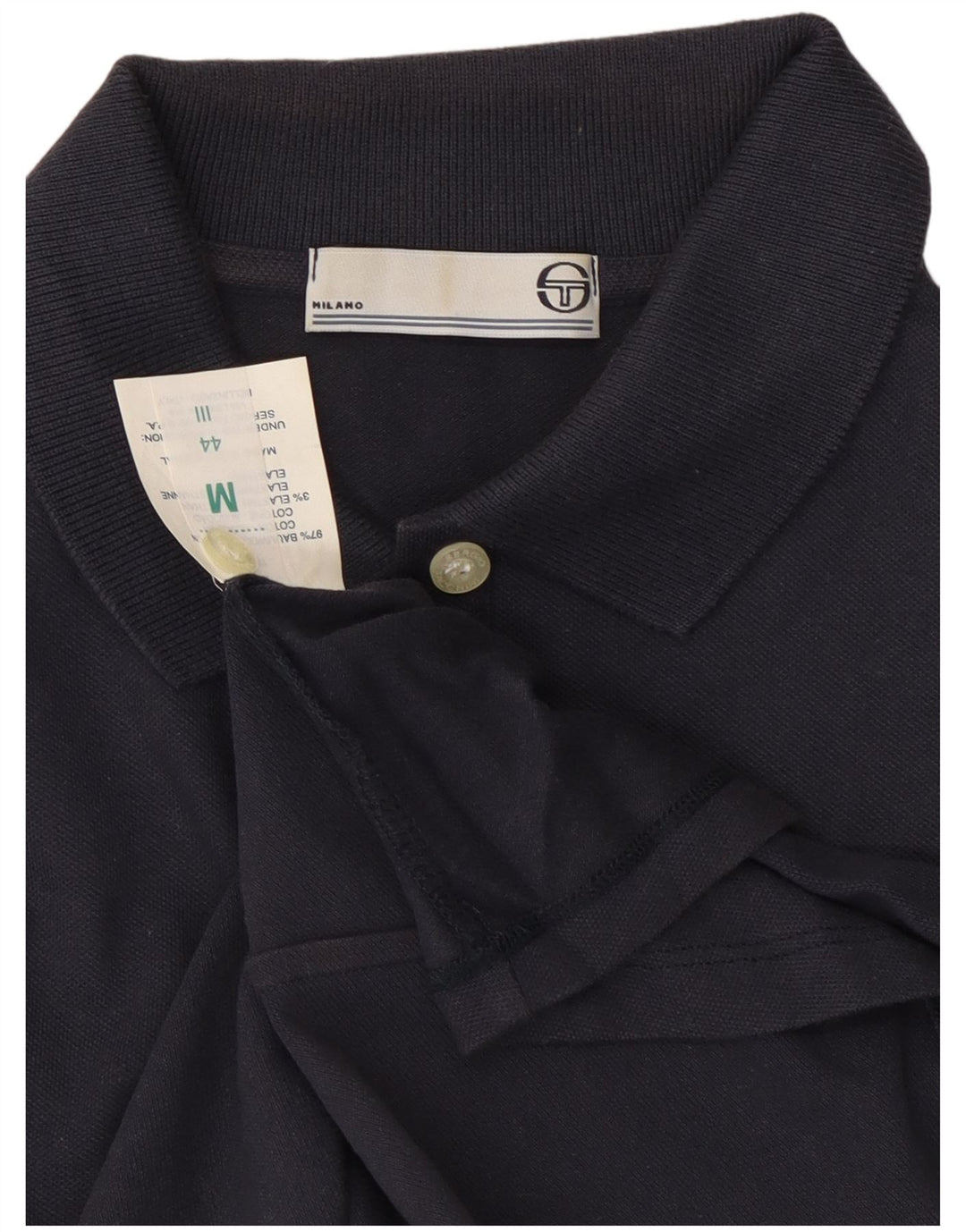 SERGIO TACCHINI Ženska polo majica UK 12 Srednje tamnoplavi pamuk