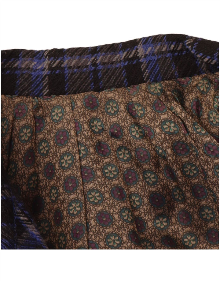 VINTAGE ženska prekomjerna jakna s 3 gumba UK 18 XL plavi karirani