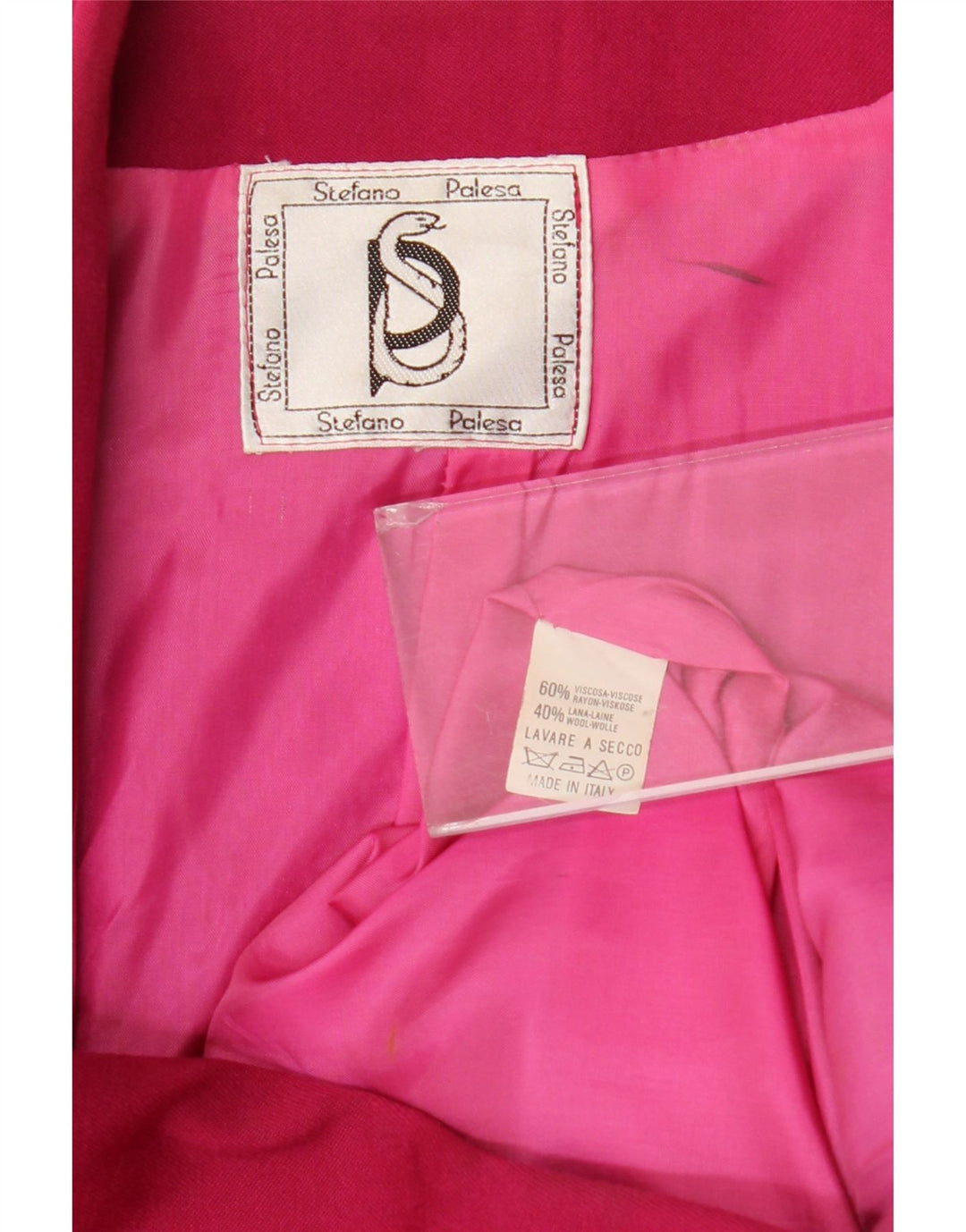 Vintage ženski sako s dvostrukim kopčanjem UK 14 Srednje ružičasta viskoza
