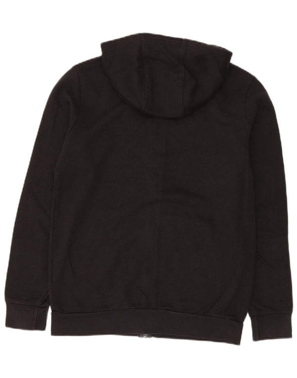 Adidas Boys Zip Hoodie Sweater 13-14 Years Black Colourblock Cotton