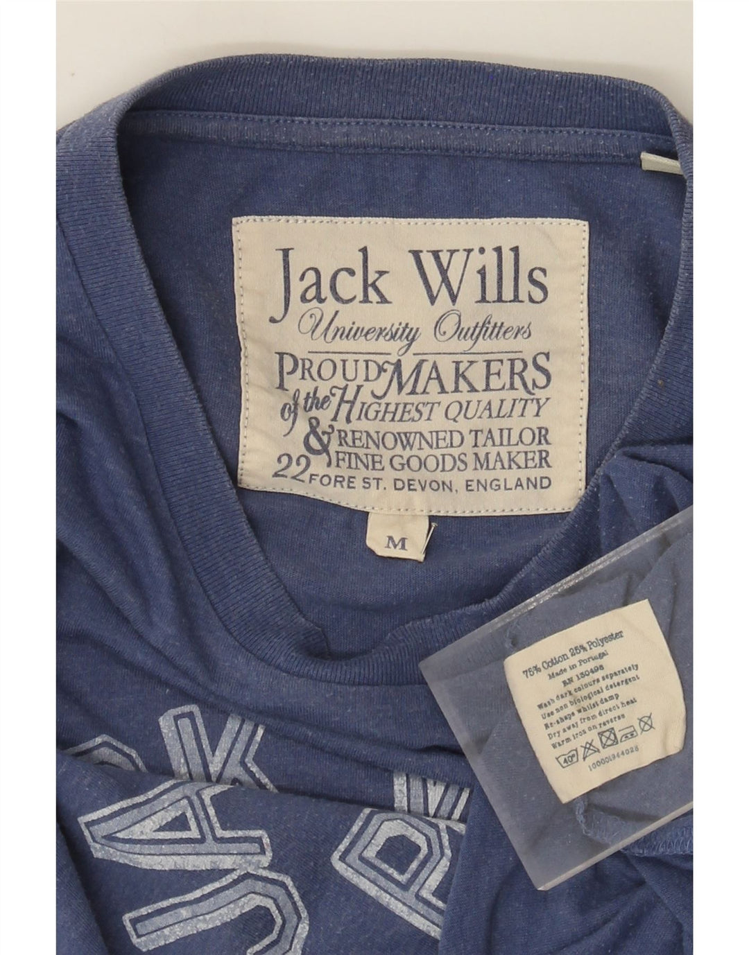 Jack Wills Muška majica kratkih rukava s grafičkim motivima Srednje plavi pamuk