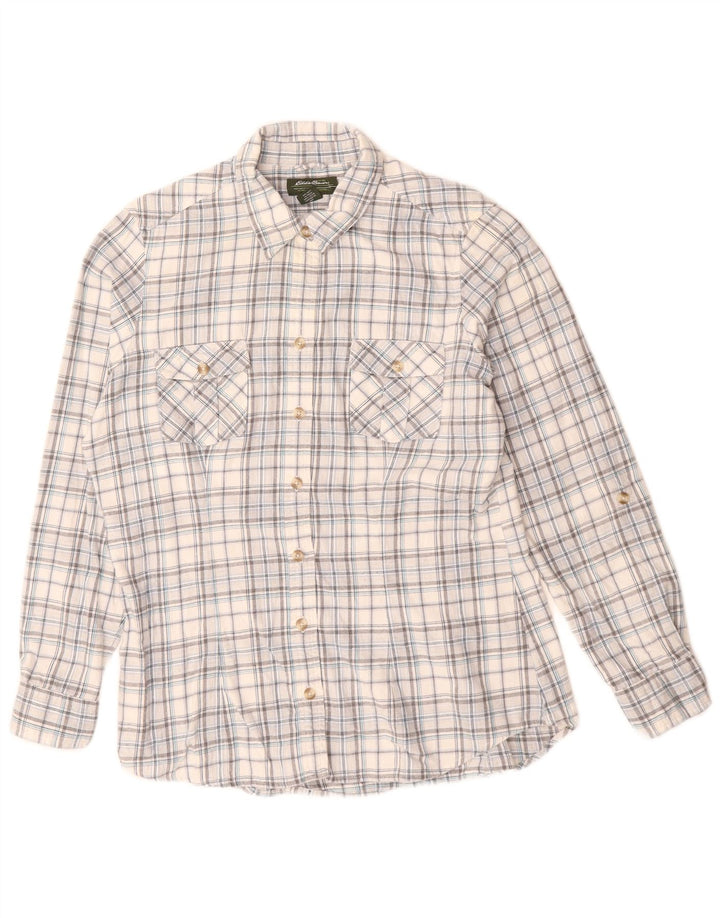 EDDIE BAUER Ženska košulja UK 16 Veliki sivi karirani pamuk