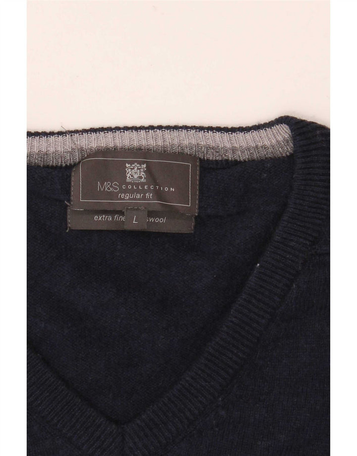 Marks & Spencer, veliki muški džemper s V-izrezom, tamnoplavi