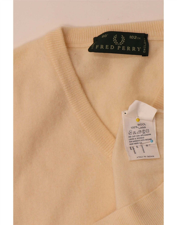 Fred Perry Muška majica bez rukava Mala bež vunena