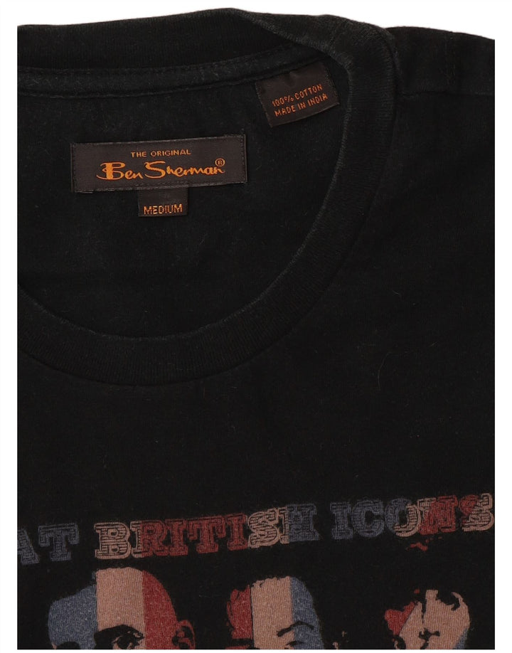 Ben Sherman muška grafička majica kratkih rukava Srednji crni pamuk