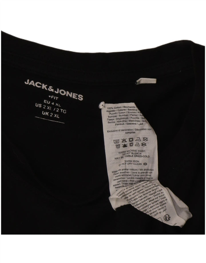 Jack & Jones muška majica kratkih rukava s grafičkim motivima 2XL crni pamuk