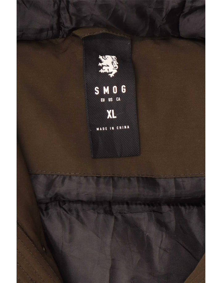 Smog muška parka jakna s kapuljačom UK 42 XL kaki poliester