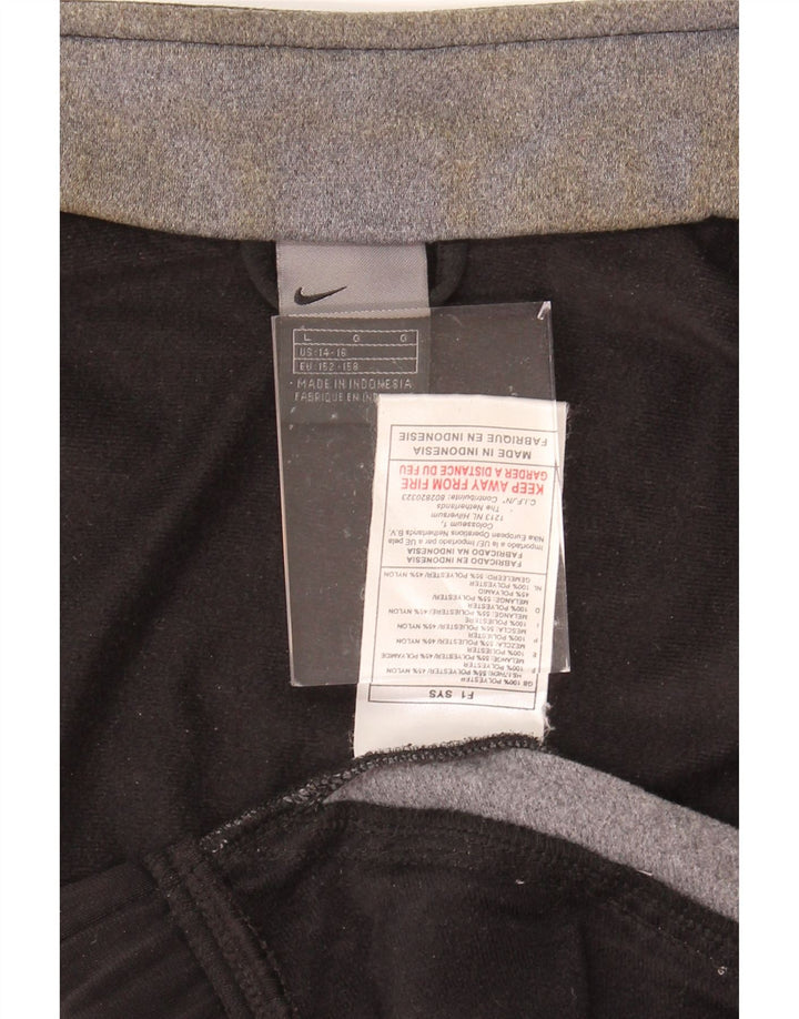 NIKE Boys Tracksuit Top Jacket 14-15 Years Large Black Colourblock