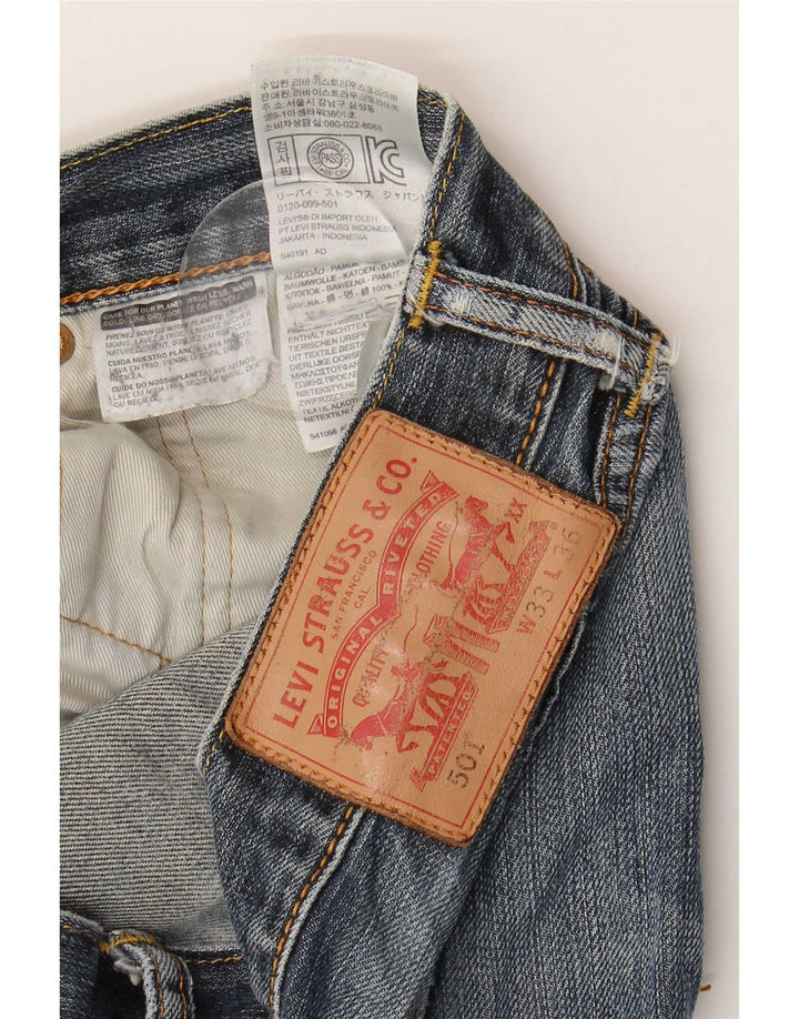 Levi's muške 501 ravne ravne traperice W33 L36 plavi pamuk