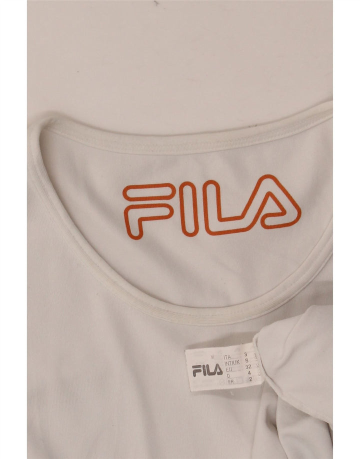 FILA Ženska majica kratkih rukava UK 10 Mala bijela viskoza