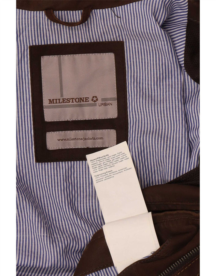 Muška kožna jakna Milestone UK 38 srednje smeđa