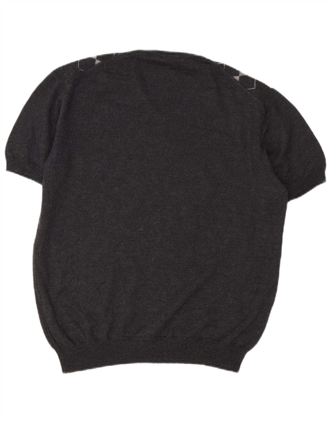 VINTAGE ženski džemper s V-izrezom UK 16 Large Gray Argyle/Diamond