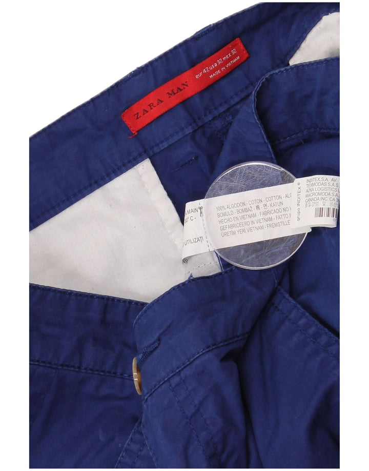 ZARA muške chino kratke hlače EU 42 Large W32 plavi pamuk