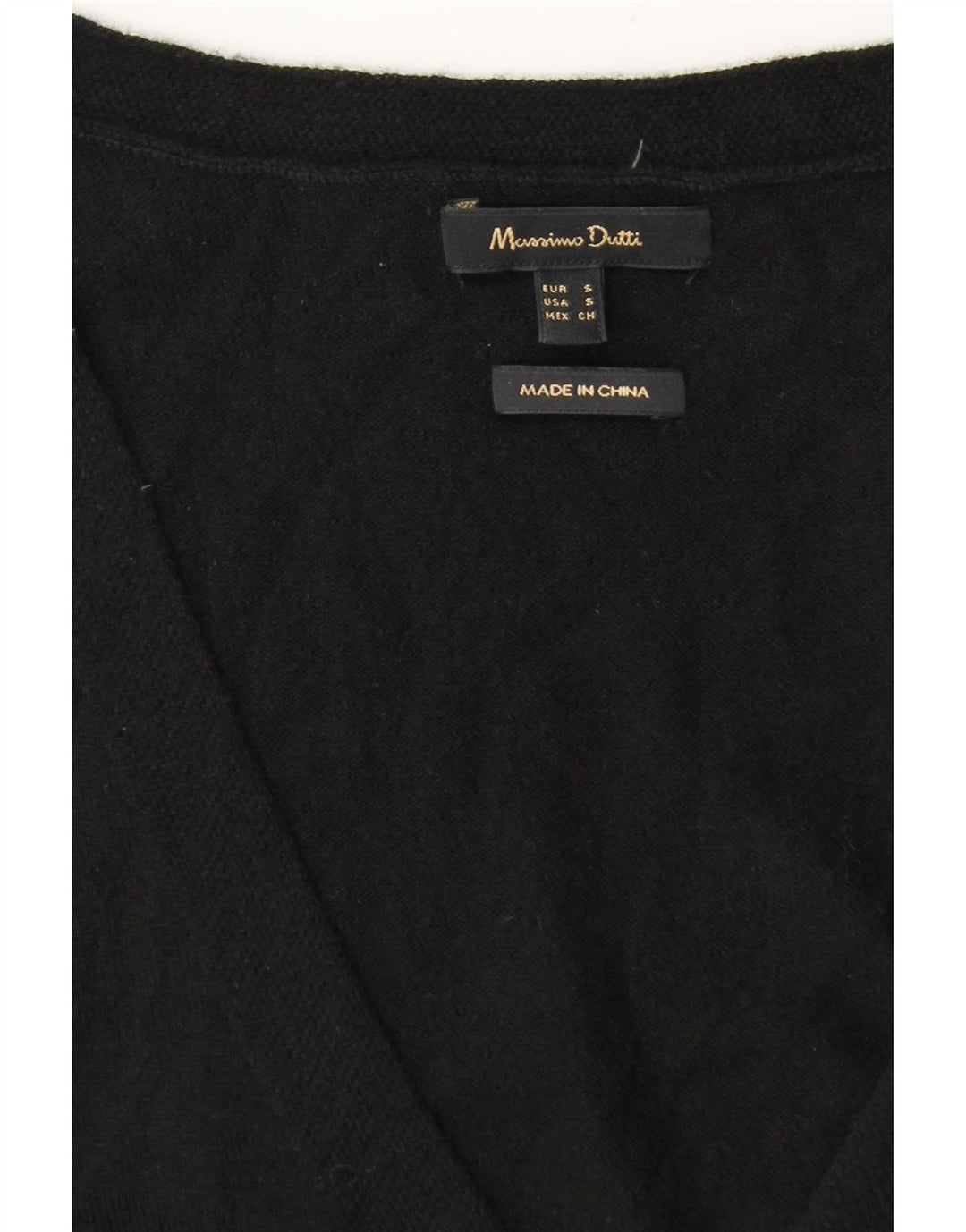 Massimo Dutti muški mali pulover s V-izrezom, crni