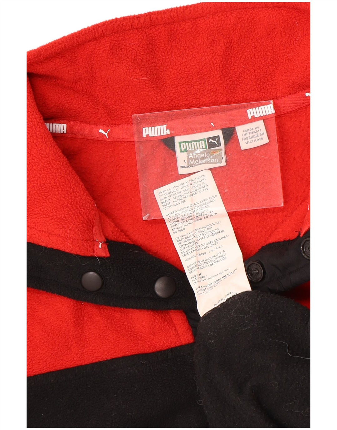 PUMA Flis džemper s dugmadima i ovratnikom za dječake 11-12 godina, velika crna boja