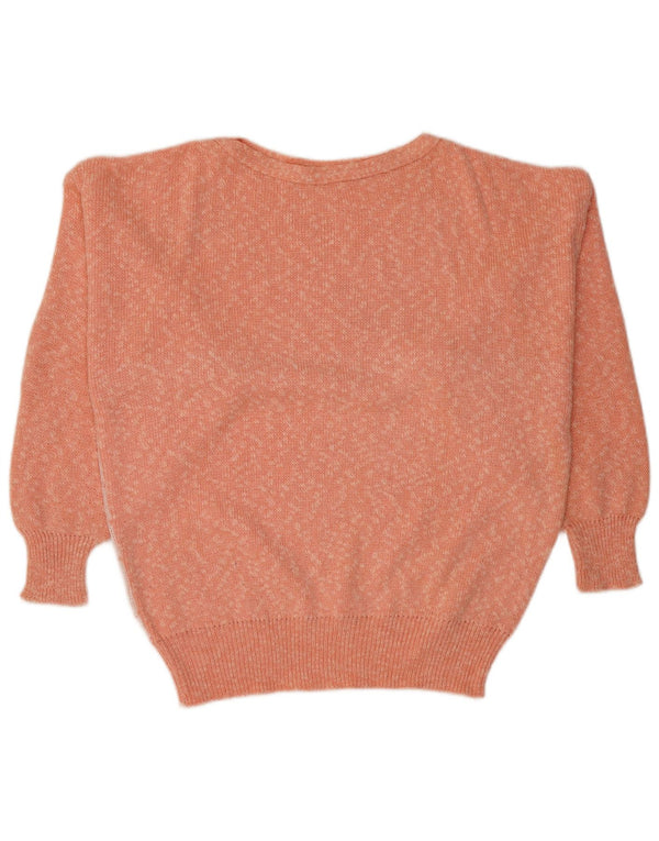 Vintage ženski džemper s brodskim izrezom UK 18 XL s ružičastim flekama