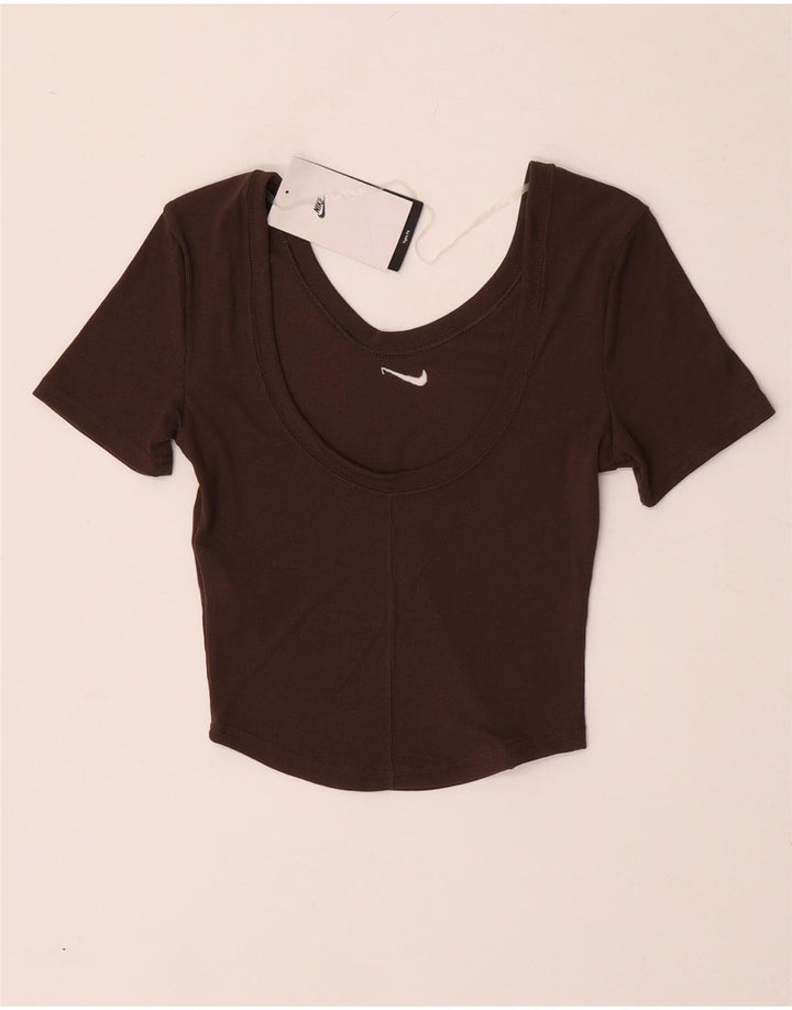 Nike ženska majica kratkih rukava UK 4 XS smeđi poliester