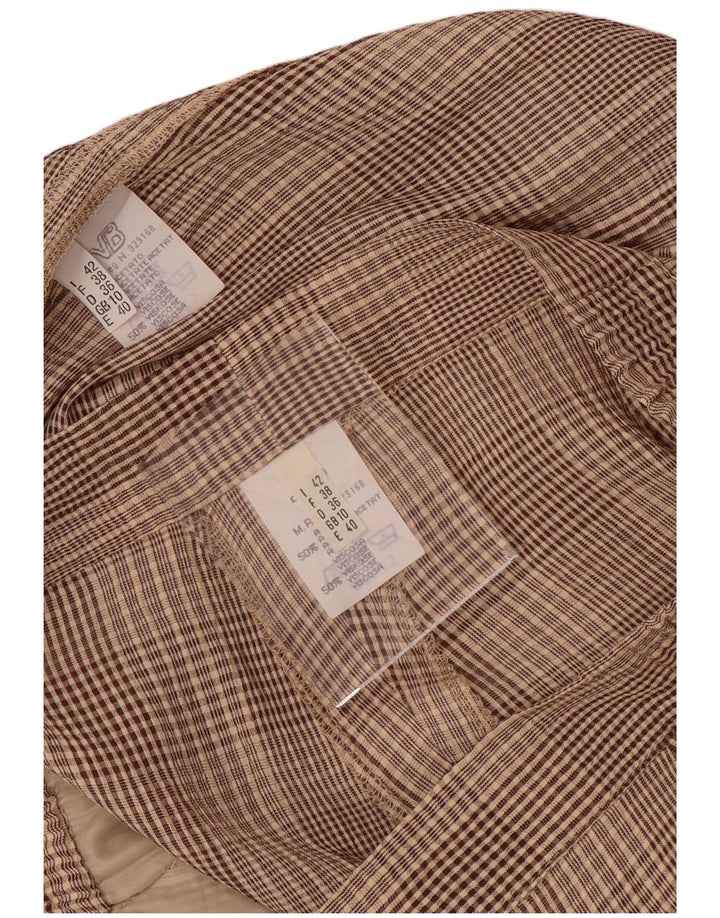 VINTAGE ženski set od 2 komada s 4 gumba UK 10 mali W28 smeđi karirani acetat