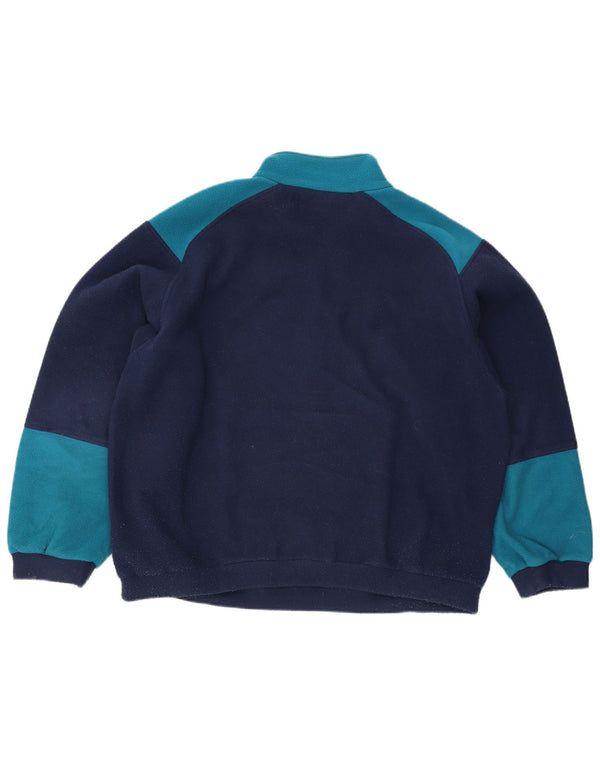 Vintage muški džemper od flisa s patentnim izrezom 2XL plave boje