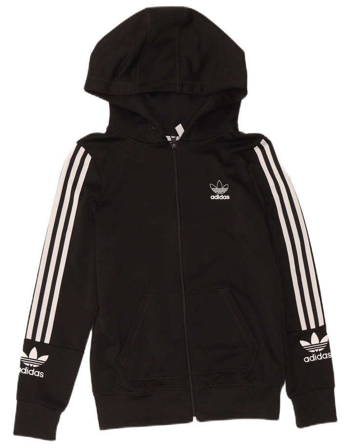 Adidas ženski džemper s kapuljačom s patentnim zatvaračem UK 14 srednji crni poliester