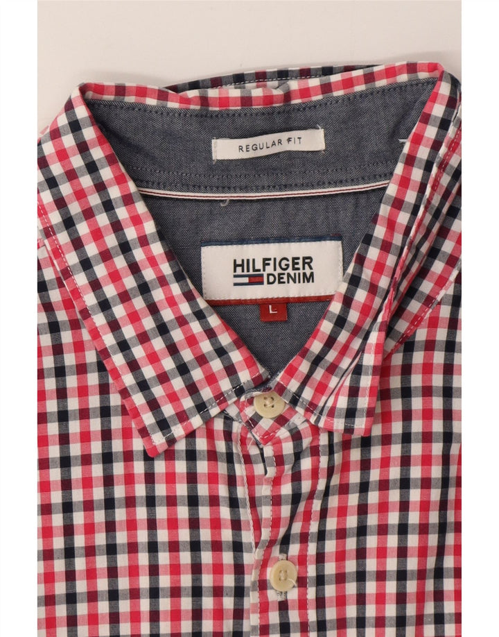 TOMMY HILFIGER Muška majica kratkih rukava standardnog kroja, veliki crveni karirani