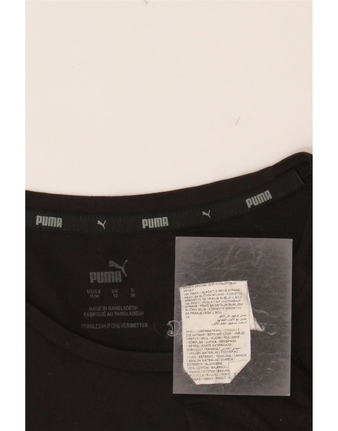 PUMA Ženska majica kratkih rukava s grafičkim motivima UK 12 Srednje crni pamuk