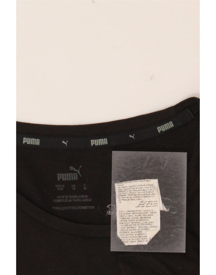 PUMA Ženska majica kratkih rukava s grafičkim motivima UK 12 Srednje crni pamuk