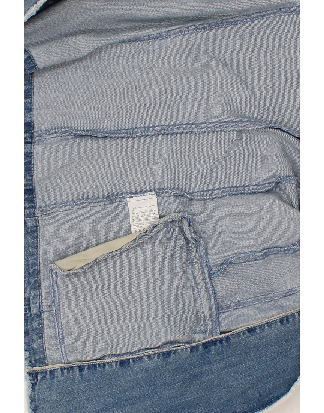 BENETTON Womens 1 Button Denim Blazer Jacket UK 12 Medium  Blue Cotton Vintage Benetton and Second-Hand Benetton from Messina Hembry 